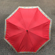 Load image into Gallery viewer, Vintage Burberrys of London Perfume Gift Umbrella Red Plaid Designed In France (48")
