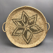 Load image into Gallery viewer, Vintage Native American-Style Round Woven Shallow Tray w/Handles (17")
