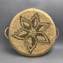 Load image into Gallery viewer, Vintage Native American-Style Round Woven Shallow Tray w/Handles (17")
