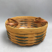 Load image into Gallery viewer, Longaberger 1999 Heartland Darning Basket with Leather Handles &amp; Liner (4x10)(As Is)
