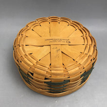 Load image into Gallery viewer, Longaberger 1999 Heartland Darning Basket with Leather Handles &amp; Liner (4x10)(As Is)
