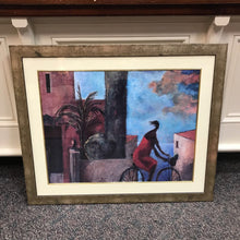 Load image into Gallery viewer, Didier Lourenco La Ciclista 1988 Framed Lithograph Art(37x31)
