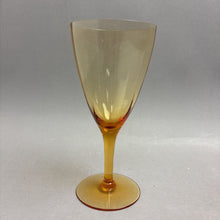 Load image into Gallery viewer, Art Deco Cambridge Amber Narrow Optic Water Goblet (7")(5 Available)
