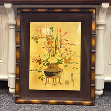 Load image into Gallery viewer, Vintage Framed And Mounted Ceramic Tile Picture Asian Wall Art (35x25)
