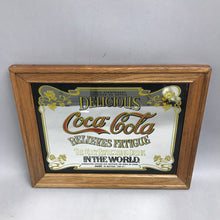 Load image into Gallery viewer, Vintage Framed Coca Cola Mirror Ad Sign Delicious Relieves Fatigue (14"x11")
