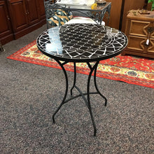 Load image into Gallery viewer, Black And White Tile Table W/Metal base (28x24x24)
