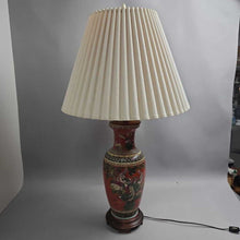 Load image into Gallery viewer, Asian Chinoiserie Porcelain Vase Table Lamp, Phoenix/Birds (32")
