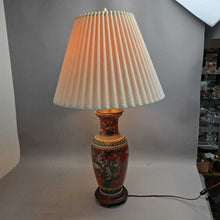 Load image into Gallery viewer, Asian Chinoiserie Porcelain Vase Table Lamp, Phoenix/Birds (32")
