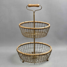 Load image into Gallery viewer, Metal 2-Tier Wire Basket Stand (19")
