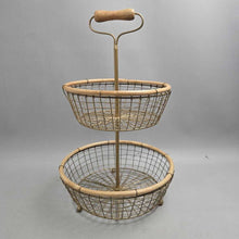 Load image into Gallery viewer, Metal 2-Tier Wire Basket Stand (19")
