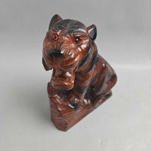 Load image into Gallery viewer, Carved Wood Roaring Tiger Sculpture (10.25")
