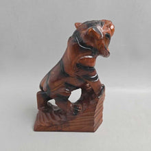 Load image into Gallery viewer, Carved Wood Roaring Tiger Sculpture (10.25")
