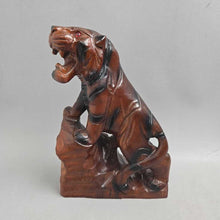 Load image into Gallery viewer, Carved Wood Roaring Tiger Sculpture (10.25")

