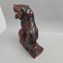 Load image into Gallery viewer, Carved Wood Roaring Tiger Sculpture (10.25")
