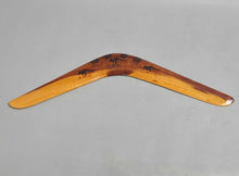 Load image into Gallery viewer, Wooden Australian Boomerang w/ Kangaroos, Yorta Yorta Tribe, Victoria Ferguson (18")
