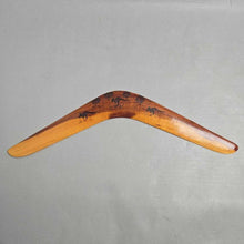 Load image into Gallery viewer, Wooden Australian Boomerang w/ Kangaroos, Yorta Yorta Tribe, Victoria Ferguson (18")
