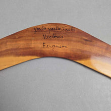 Load image into Gallery viewer, Wooden Australian Boomerang w/ Kangaroos, Yorta Yorta Tribe, Victoria Ferguson (18")
