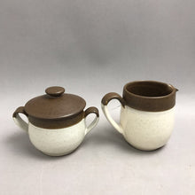 Load image into Gallery viewer, Vintage Denby Russet Speckled Stoneware Creamer &amp; Sugar England (4")
