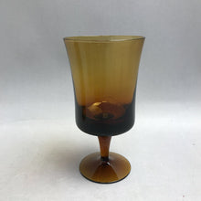 Load image into Gallery viewer, Vintage MCM Arabesque Denby Brown Amber Blown Glass Water Goblets Set of 6 (6.5")
