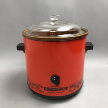 Load image into Gallery viewer, Vintage Rival Slow Cooker Crock Pot 3.5 Qt Flame Orange Red Glass w/Lid AS IS
