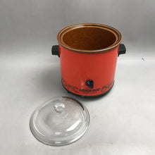 Load image into Gallery viewer, Vintage Rival Slow Cooker Crock Pot 3.5 Qt Flame Orange Red Glass w/Lid AS IS
