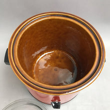 Load image into Gallery viewer, Vintage Rival Slow Cooker Crock Pot 3.5 Qt Flame Orange Red Glass w/Lid AS IS
