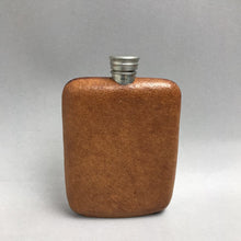 Load image into Gallery viewer, Vintage Tan Leather Wrapped Curved Hip Flask (5x3)
