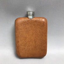 Load image into Gallery viewer, Vintage Tan Leather Wrapped Curved Hip Flask (5x3)
