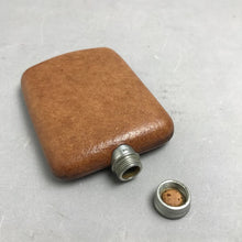 Load image into Gallery viewer, Vintage Tan Leather Wrapped Curved Hip Flask (5x3)
