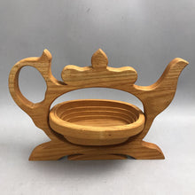 Load image into Gallery viewer, Vintage Wooden Collapsible Handmade Teapot Fruit Basket(12x9)
