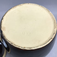 Load image into Gallery viewer, Vintage Brown Glaze Stoneware Crock Bean Pot With Handles and Lid Pottery USA (6")(As Is)

