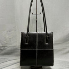 Load image into Gallery viewer, Black Faux Leather Designer Inspired Shoulder Bag Purse (10x10x2.5")
