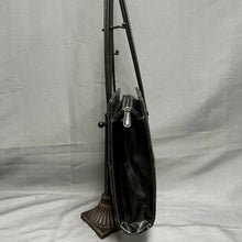 Load image into Gallery viewer, Black Faux Leather Designer Inspired Shoulder Bag Purse (10x10x2.5")
