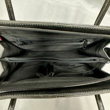Load image into Gallery viewer, Black Faux Leather Designer Inspired Shoulder Bag Purse (10x10x2.5")
