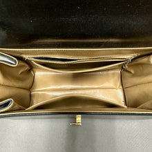 Load image into Gallery viewer, Vintage Chandler Black Leather Tortoise Handle Handbag (6.5x9x4")Purse
