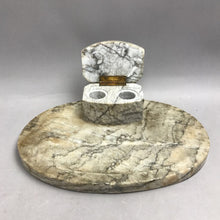 Load image into Gallery viewer, Vintage Solid Marble Double Inkwell &amp; Pen Rest Desk Organizer(12x9)
