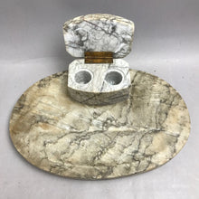 Load image into Gallery viewer, Vintage Solid Marble Double Inkwell &amp; Pen Rest Desk Organizer(12x9)
