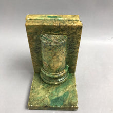 Load image into Gallery viewer, Vintage Italian Carved Green Alabaster/Marble Column Bookends (6")(AsIs)
