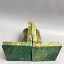 Load image into Gallery viewer, Vintage Italian Carved Green Alabaster/Marble Column Bookends (6")(AsIs)
