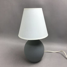 Load image into Gallery viewer, Mini Oval Ceramic Gray Table Lamp w/Shade AS IS (15")

