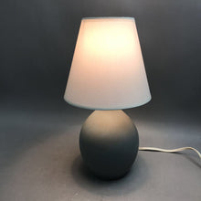 Load image into Gallery viewer, Mini Oval Ceramic Gray Table Lamp w/Shade AS IS (15")
