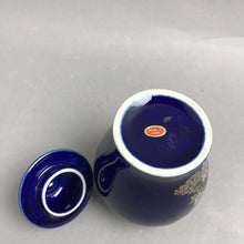 Load image into Gallery viewer, Vintage Japanese Blue, Gold With Peacocks &amp; Flowers Lidded Ginger Jar(4")
