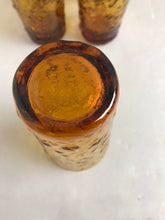 Load image into Gallery viewer, MCM Amber Crinkle Pitcher &amp; 5 Tumblers Set Anchor Hocking Honey Gold (8")
