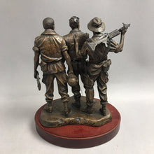 Load image into Gallery viewer, Franklin Mint Frederick Hart 3 Soldiers Vietnam Memorial Military Sculpture w/Wood Plaque(10")
