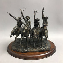 Load image into Gallery viewer, Franklin Mint Remington Coming Through the Rye Antique Bronze Figurine w/Wood Plaque (8")
