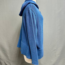 Load image into Gallery viewer, Eileen Fisher Cornflower Blue Knit Hooded Zip Sweater (1X)
