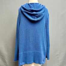 Load image into Gallery viewer, Eileen Fisher Cornflower Blue Knit Hooded Zip Sweater (1X)
