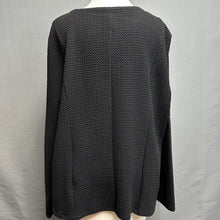 Load image into Gallery viewer, Eileen FIsher Black Waffle Knit Snap Front Top (1X)

