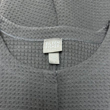 Load image into Gallery viewer, Eileen FIsher Black Waffle Knit Snap Front Top (1X)
