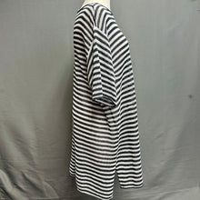 Load image into Gallery viewer, Eileen Fisher Gray White Stripe Open Knit Tunic (L)
